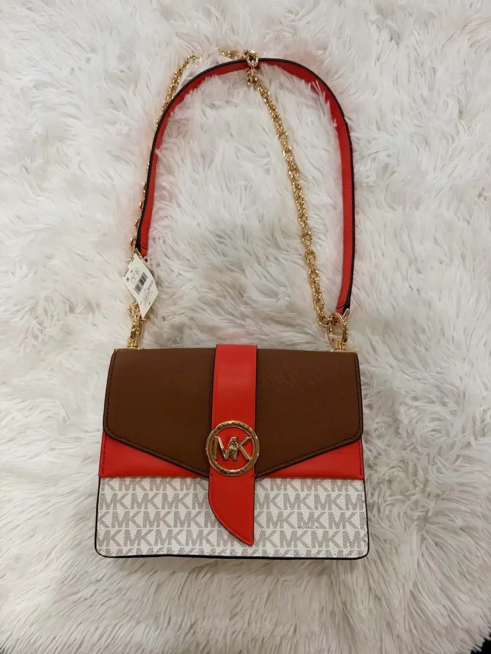Michael Kors Logo and Saffiano Leather Crossbody Bag w/Matching Wallet